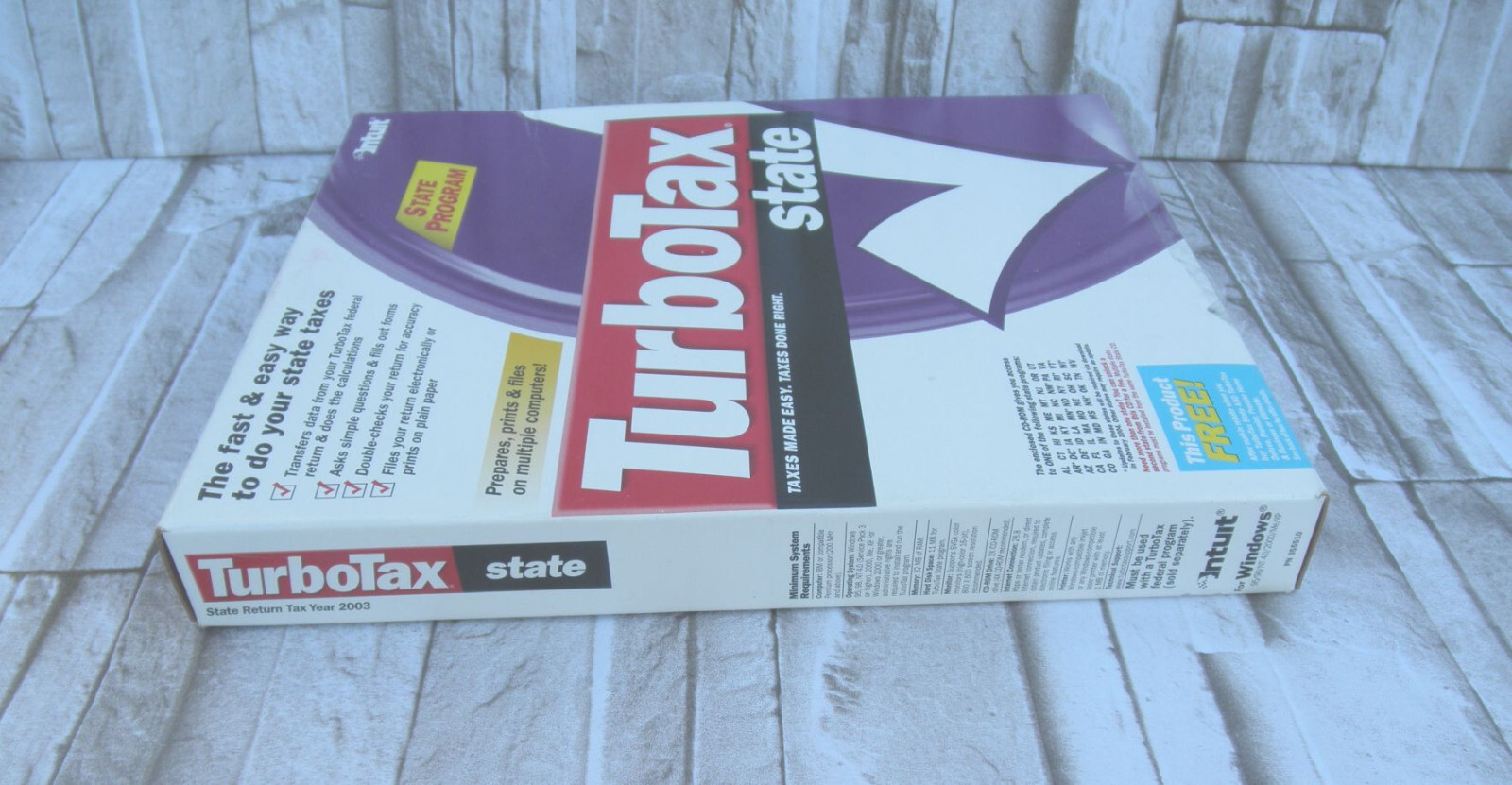 NEW 2003 (SEALED) VINTAGE TURBOTAX STATE SOFTWARE (WIN 95/98/NT 4.0/2000/ME/XP)