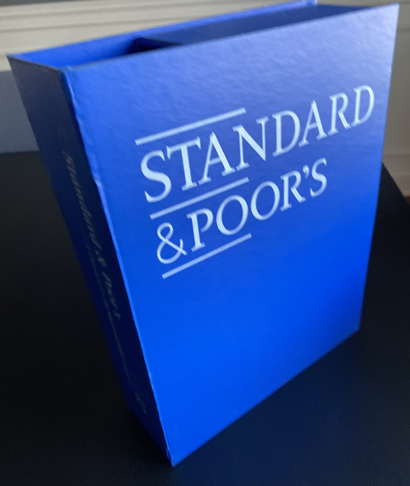 Vtg STANDARD & POOR’S Cardboard Financial Report Document Box / Holder / File