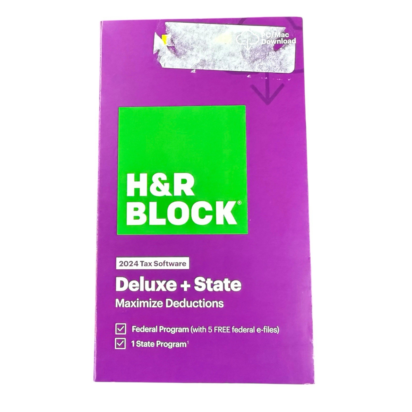 2024 NEW H&R Block Tax Software Deluxe + State 2024 PC/Mac Key Card DL/ No CD