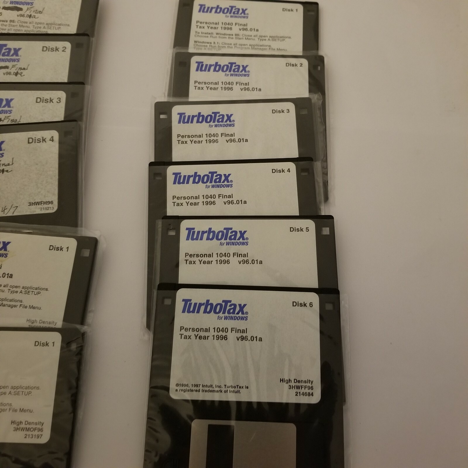 Turbo Tax For Windows 1996 3.5 Floppy Disks