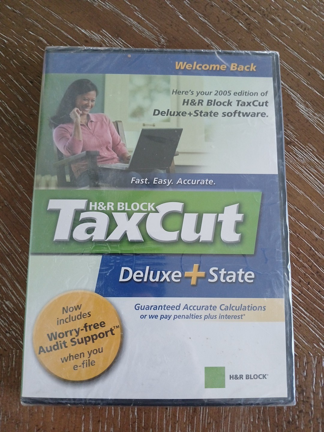H&R Block TaxCut Deluxe + State Software, 2005 Edition CD-ROM, Brand New Sealed