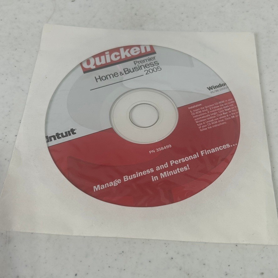 Quicken Premier Home & Business 2005 Intuit Windows PC Software Disc PN 358499