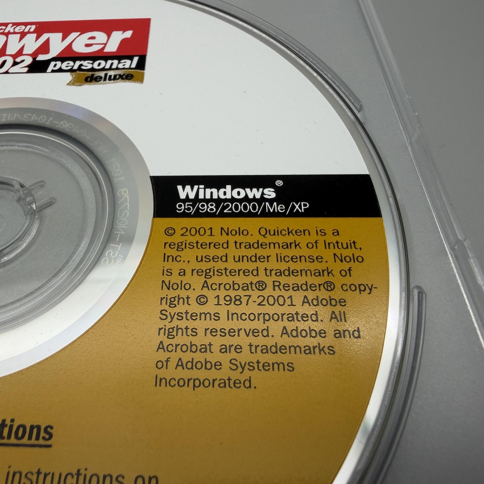 Vintage Quicken Lawyer 2002 Personal Deluxe Legal Software CD-ROM Win 95/XP