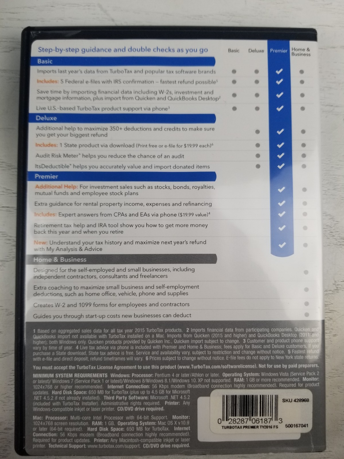 Intuit 2016 TurboTax Premier Federal for Tax with E-file Investments And Rentals