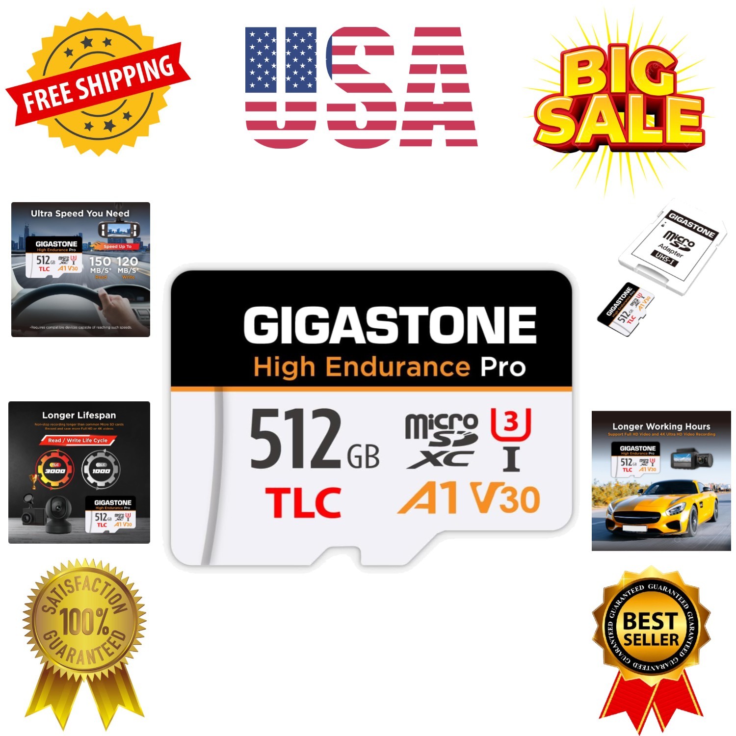 5-Yrs Free Data Recovery] 512GB Micro SD Card, TLC High Endurance Pro, Speed …