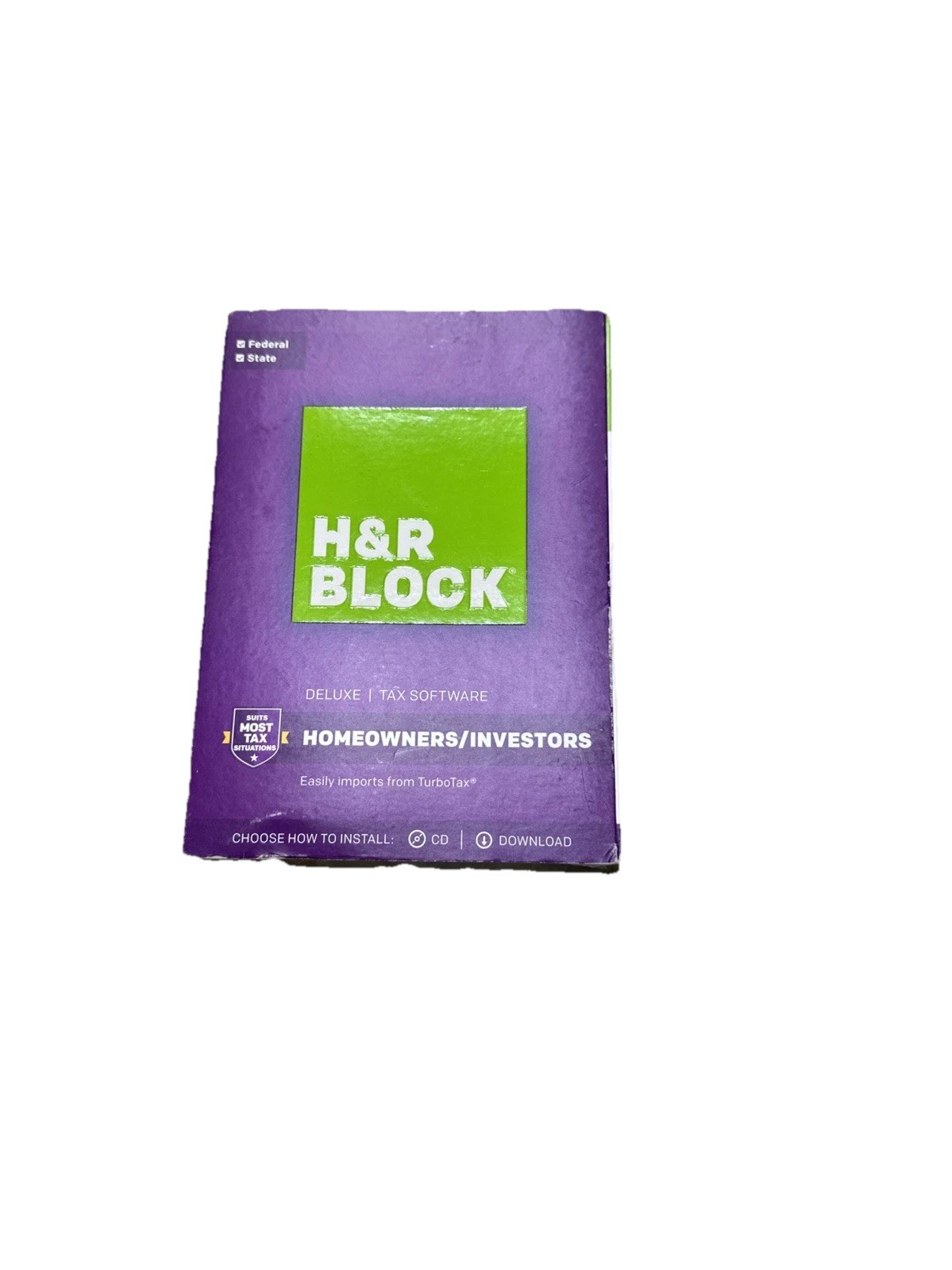 2017 H&R Block DELUXE turbo Federal & State Tax Cut New sealed CD in the BOX USA