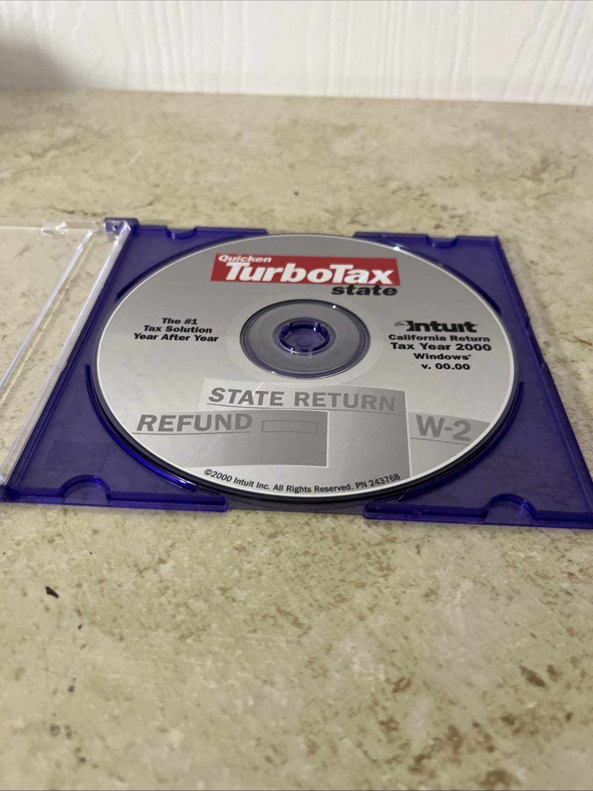 Intuit Quicken TurboTax State Tax Year 2000 for Windows State Return Refund W-2