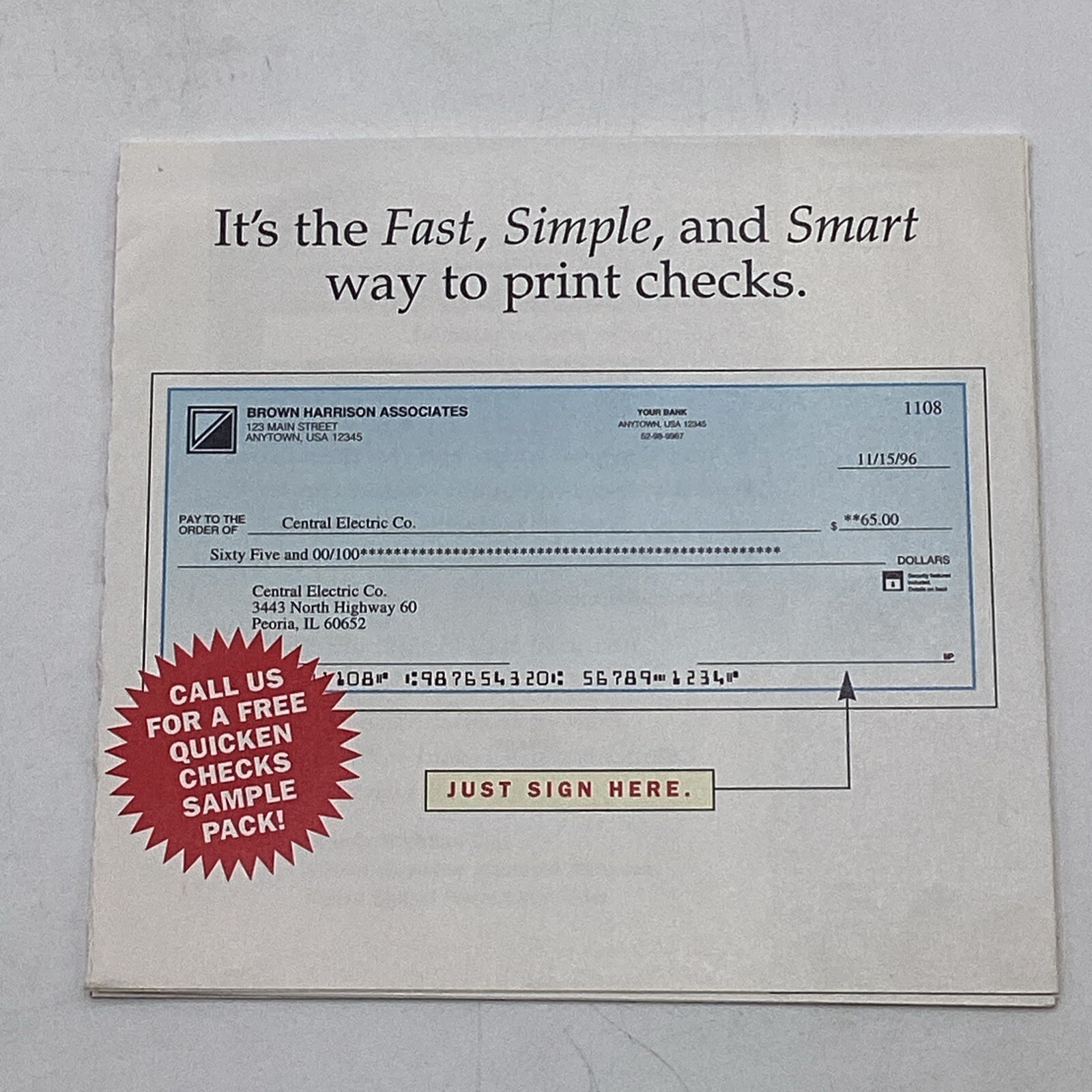 1996 Intuit Quicken SE Version 6 Organizing You Finances CD-ROM + Instructions