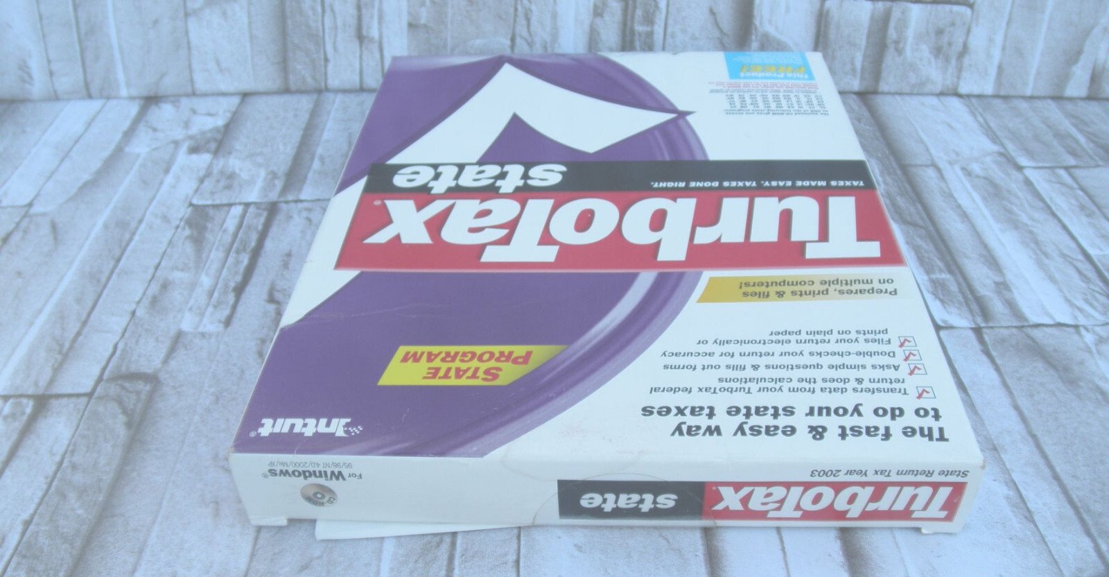 NEW 2003 (SEALED) VINTAGE TURBOTAX STATE SOFTWARE (WIN 95/98/NT 4.0/2000/ME/XP)