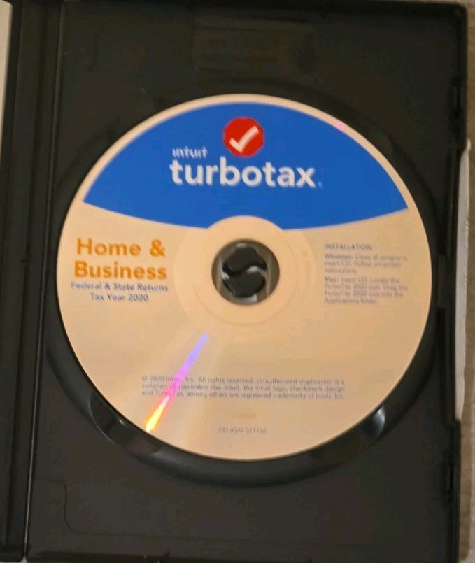 For FEDERAL RETURN ONLY ✅Genuine CD ✅ 2020 TURBOTAX HOME & BUSINESS CD TURBO TAX