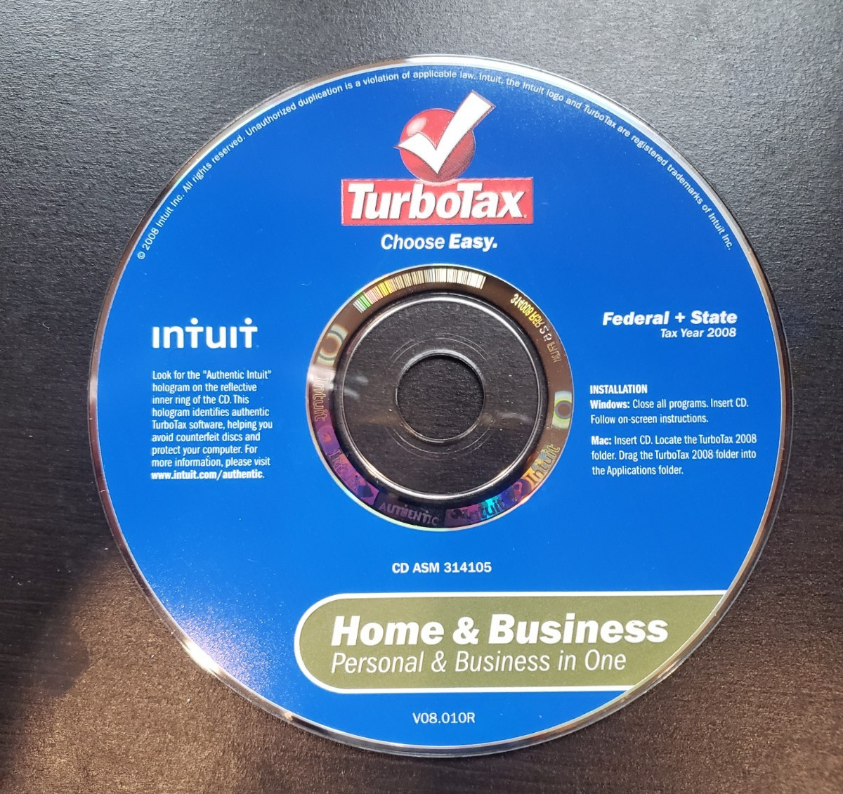 Intuit TurboTax Software CD’s – 2008, 2011, 2012, 2013, 2014 & 2015 Windows MAC