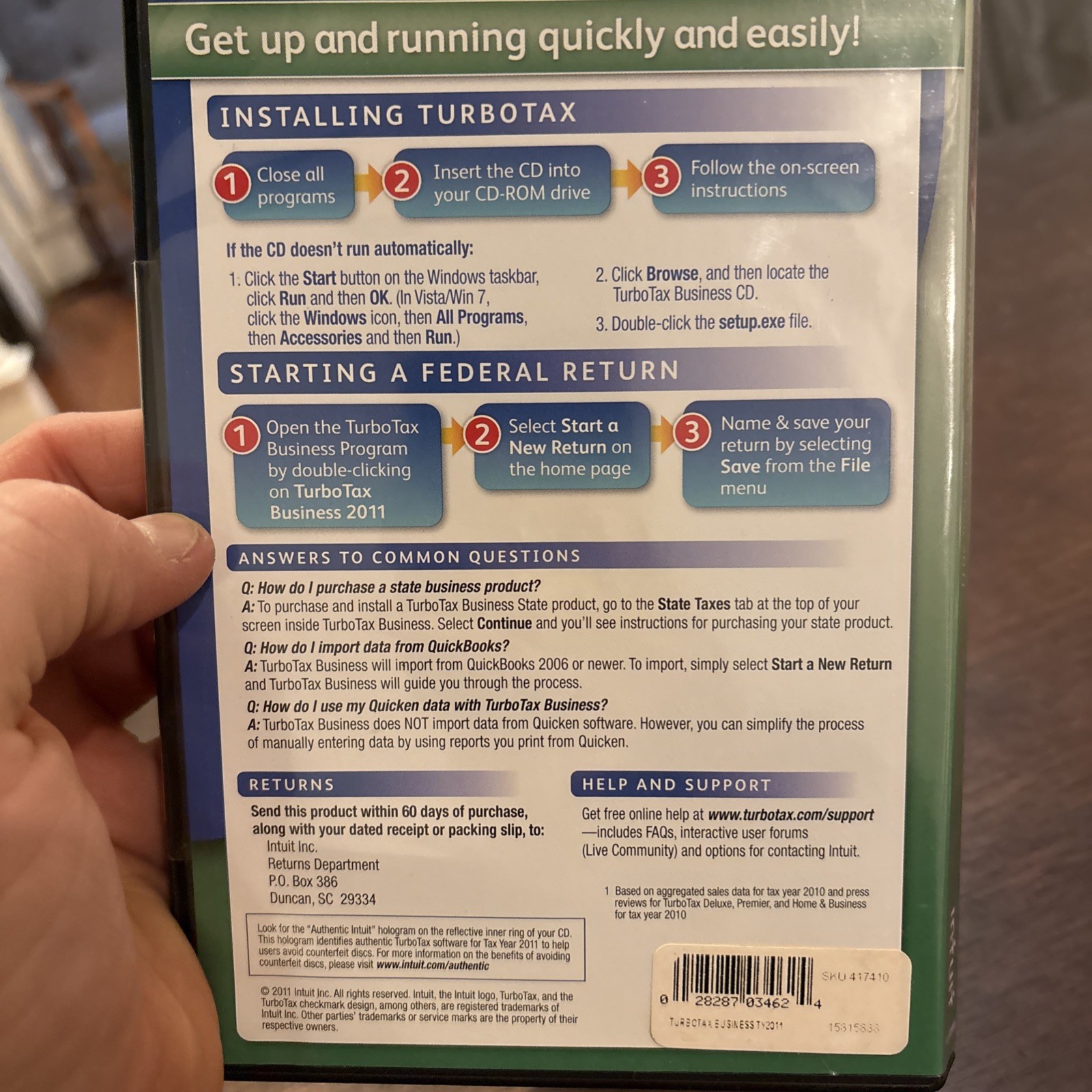 2011 TURBOTAX BUSINESS CD for CORPORATION Partnership, Llc TURBO TAX M1