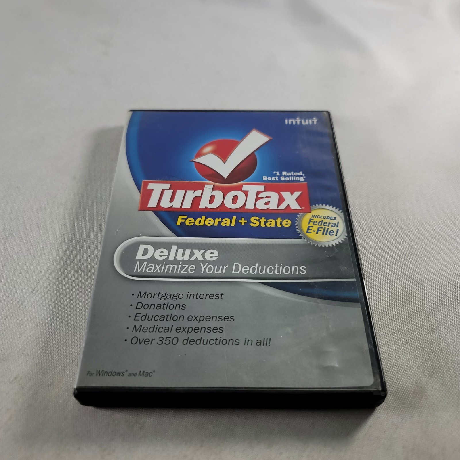Turbo Tax Deluxe 2008 Federal + State Includes Federal E-File, CD