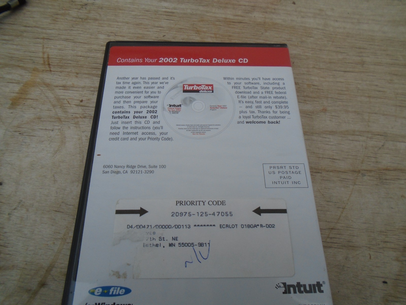 2002 TurboTax Deluxe + state+ e file CD