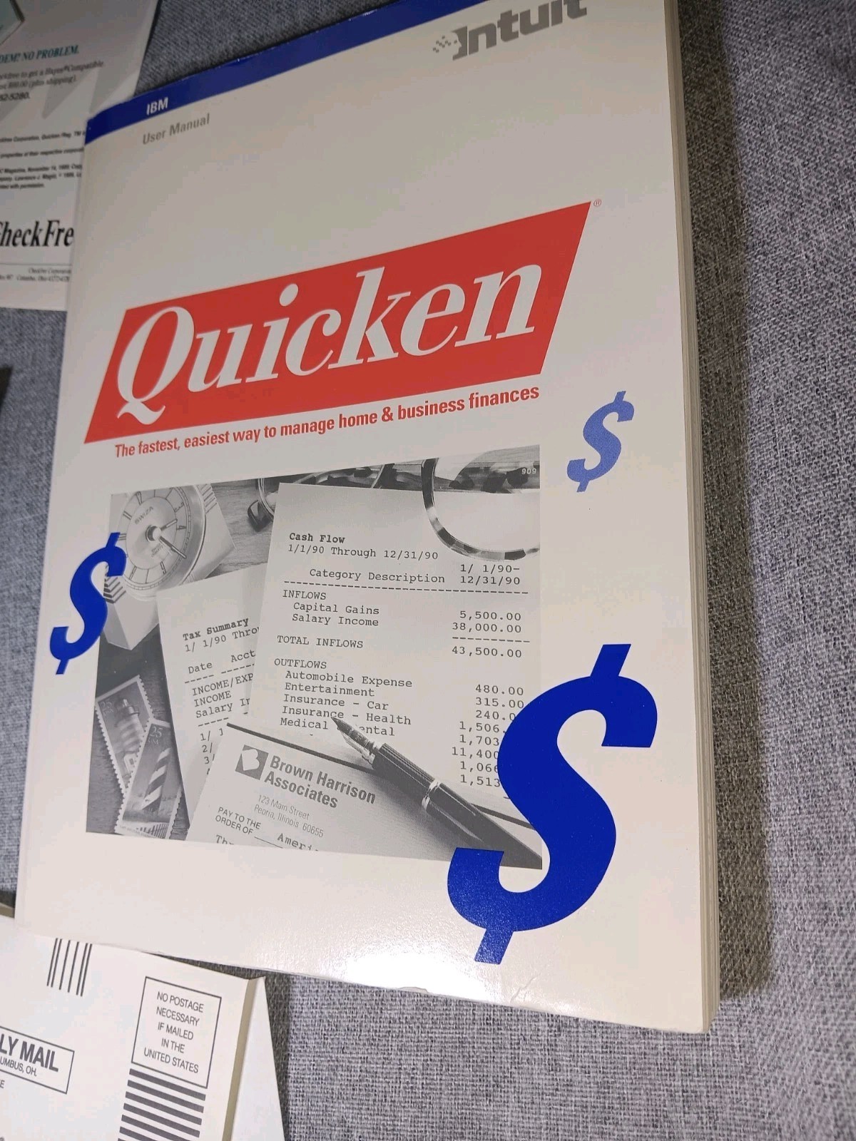 Intuit Quicken 4.0 IBM PC XT Evaluación Edition Software w/ 5 1/4″ Floppy Discs