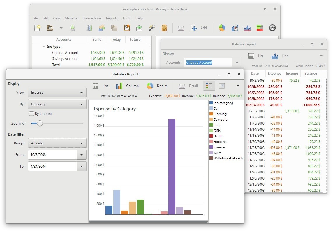 HomeBank Personal Finance software for Accounting, Budgeting, Expense Track USB