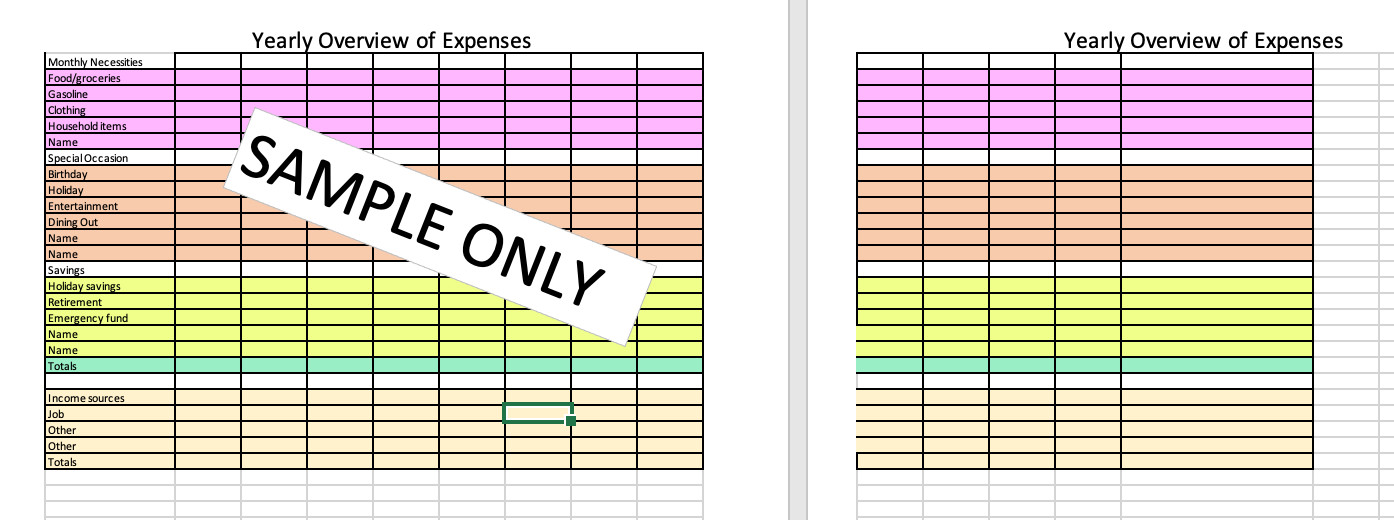 Excel Budget Template | Personal Finance Spreadsheet | 12 Month Budget Tracker
