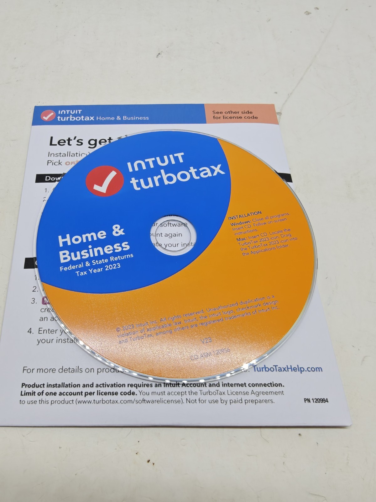 TurboTax 2023 Home & Business Federal & State Software for Windows & MacIntosh