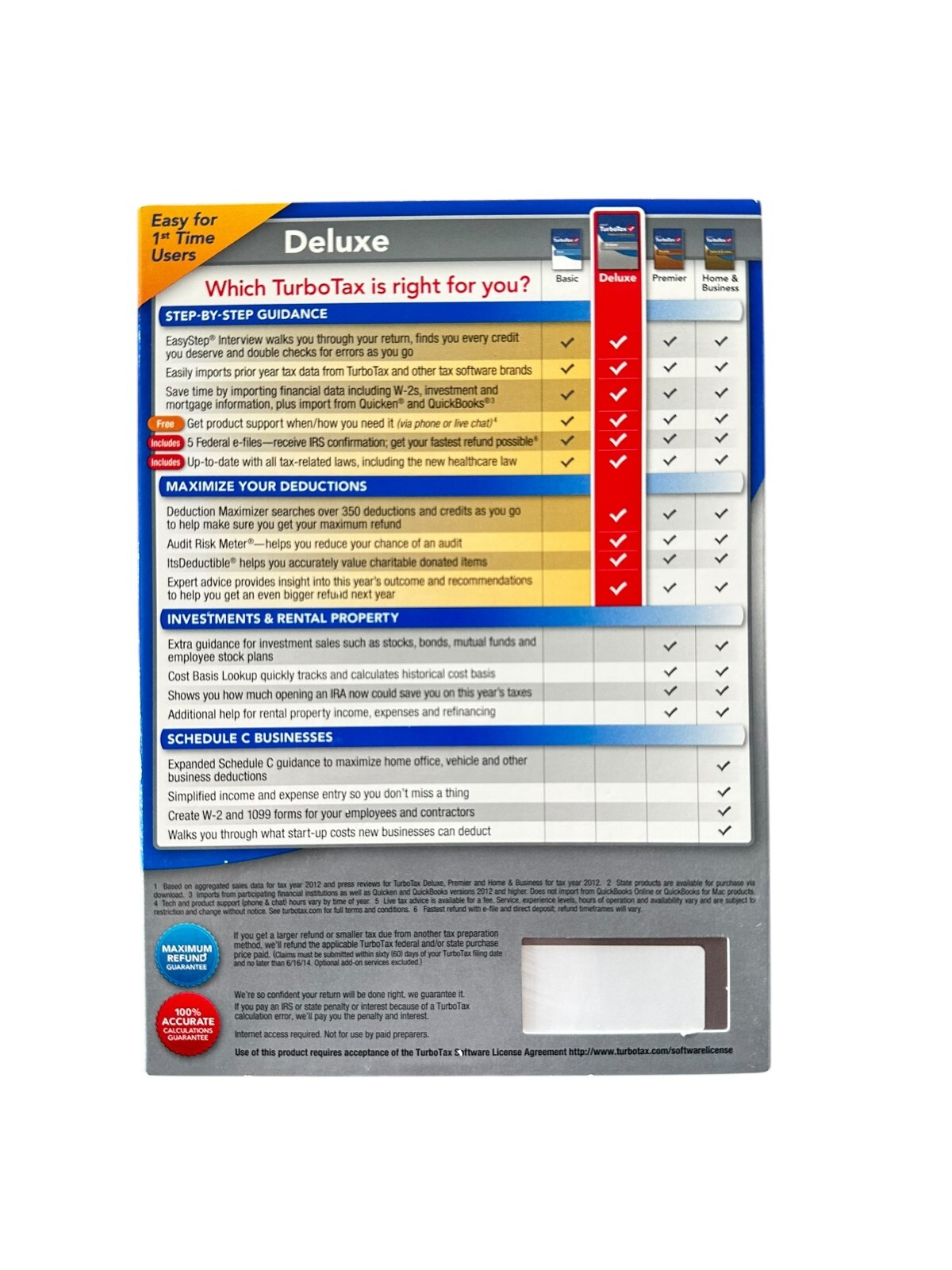 TurboTax Deluxe 2013 Federal Returns + Federal E-File for Windows and MAC