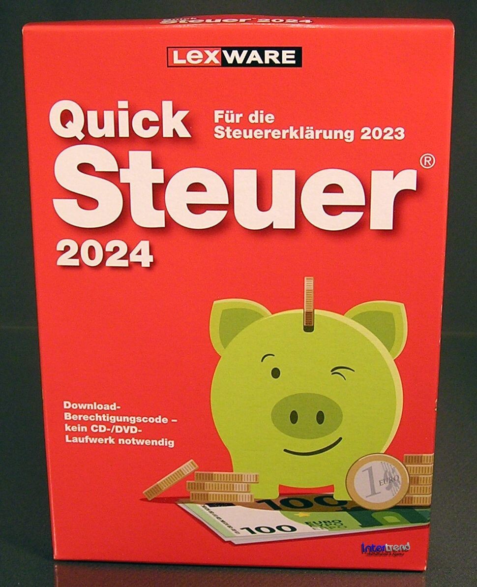 Lexware QuickSteuer 2024 Vollversion Box, Handbuch (PDF) Steuerjahr 2023 OVP NEU