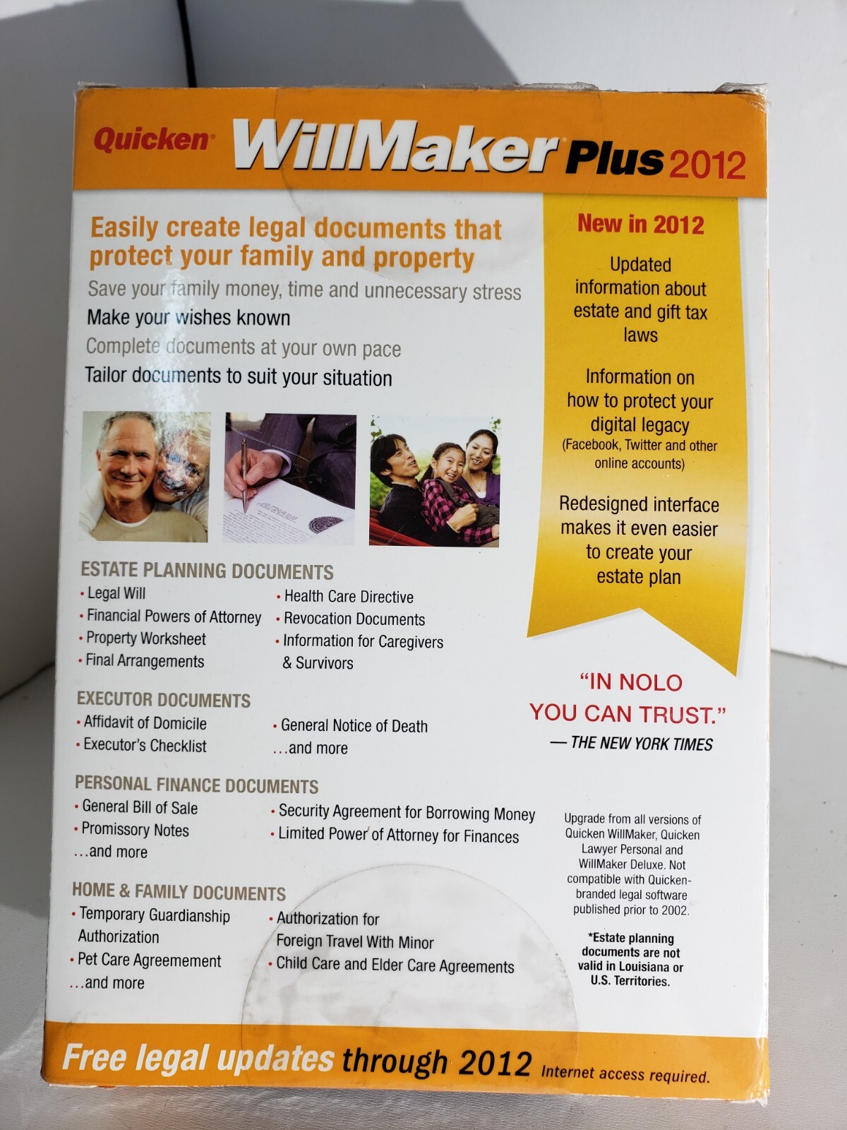 Quicken WillMaker Plus 2012 Edition Estate Planning Software Book Disc Windows