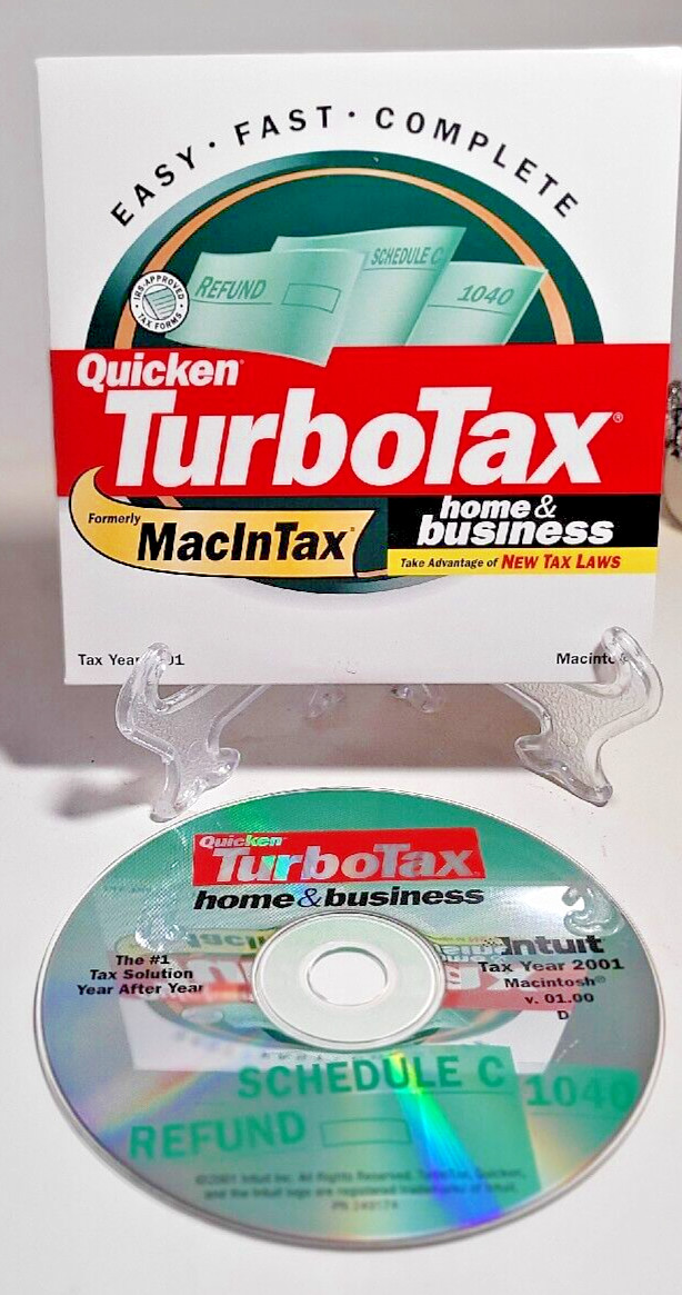 Quicken MacInTax 2001 Tax Year-TurboTax MacIntosh Home & Business CD-IRS-E-File
