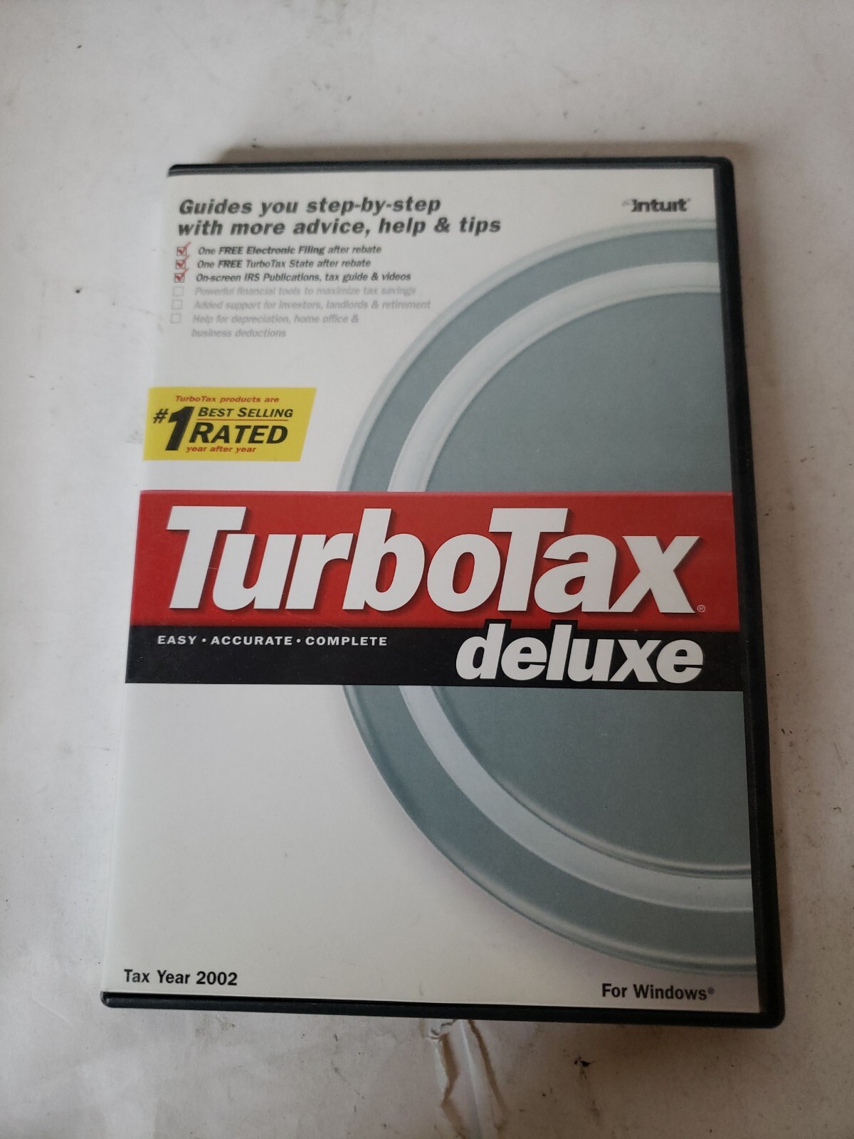 Turbotax 2002 Deluxe for windows. Federal and State + Federal E-file