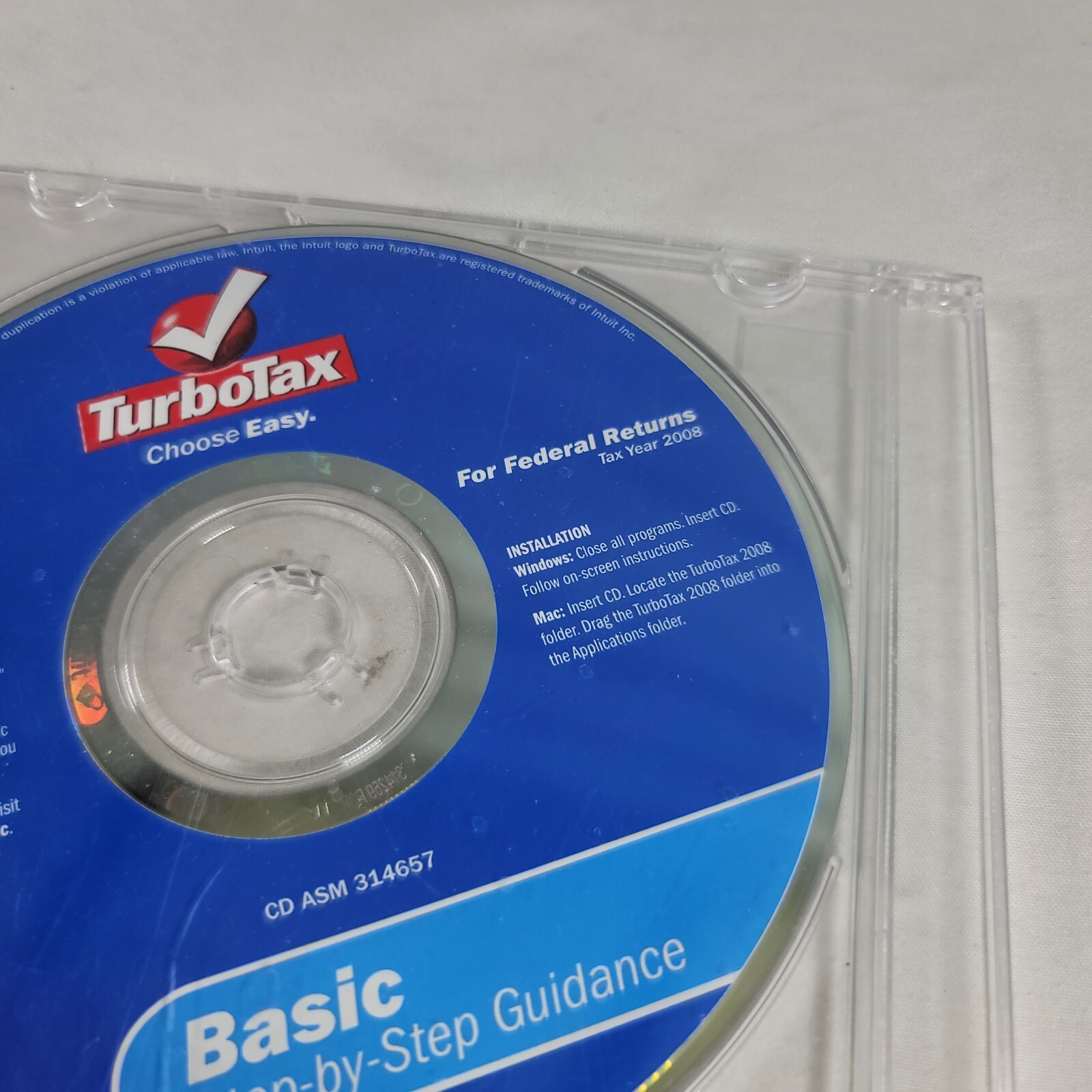 Turbotax Intuit Federal Returns 2008 – Basic – Disc Only