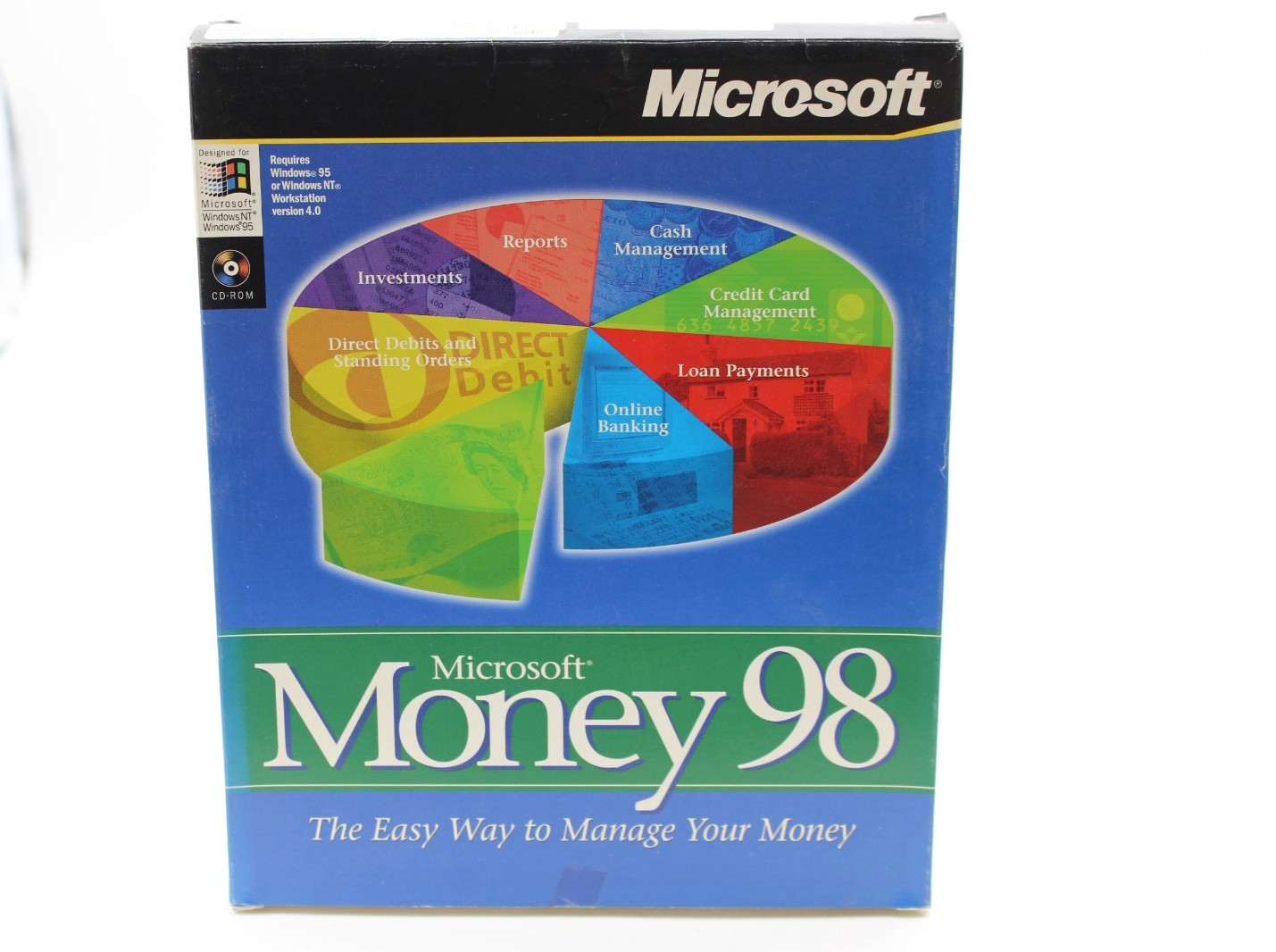 Microsoft Money 98 PC CD-ROM Finance Software Windows 95 NT RETAIL BIG BOX