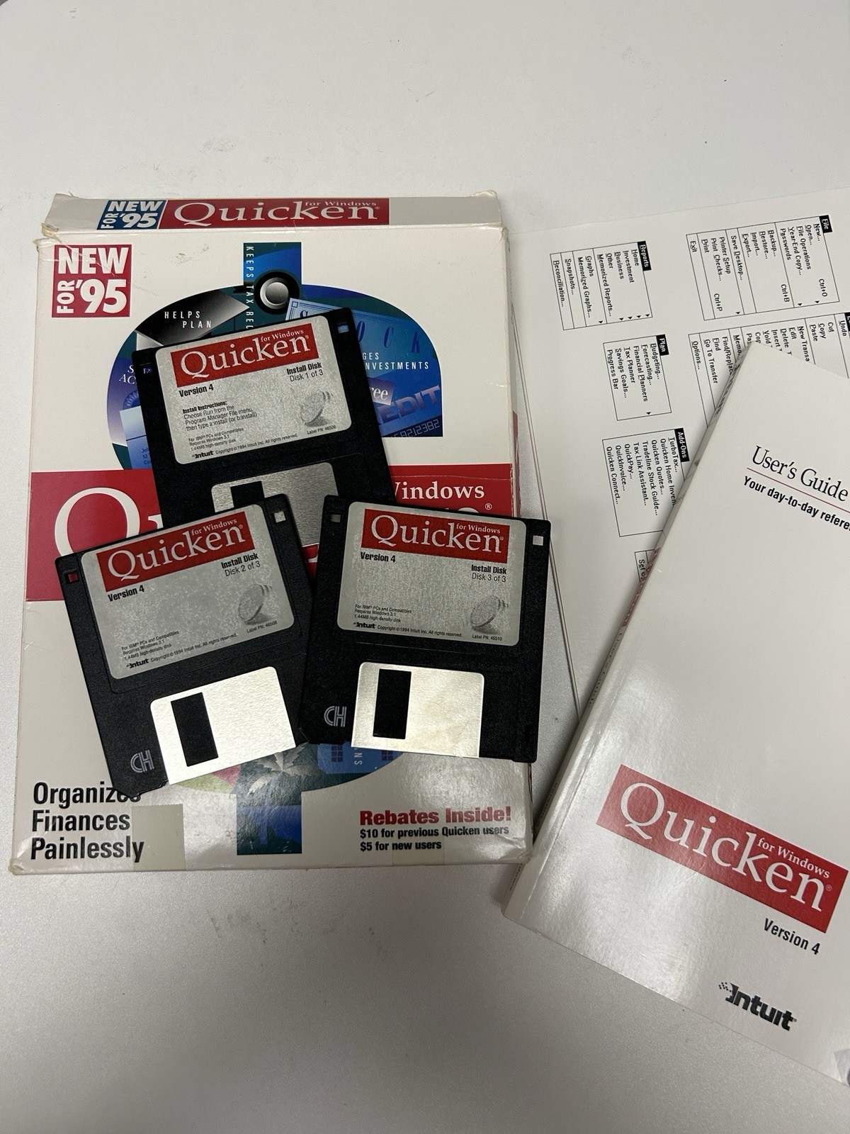 Quicken For Windows 1995 With Discs Windows 3.1