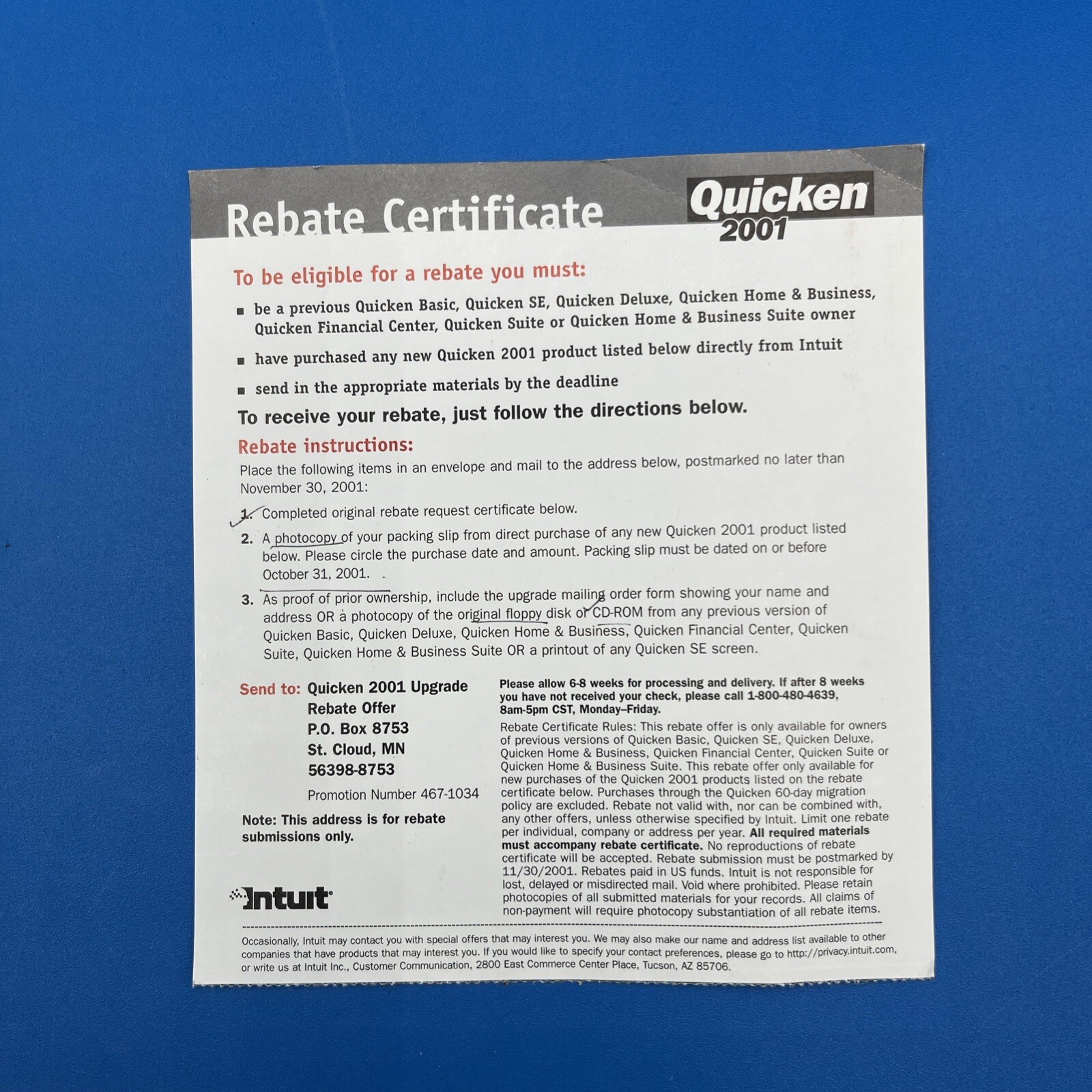 Intuit Quicken Deluxe 2001 for Windows ’95/’98/NT4/’00