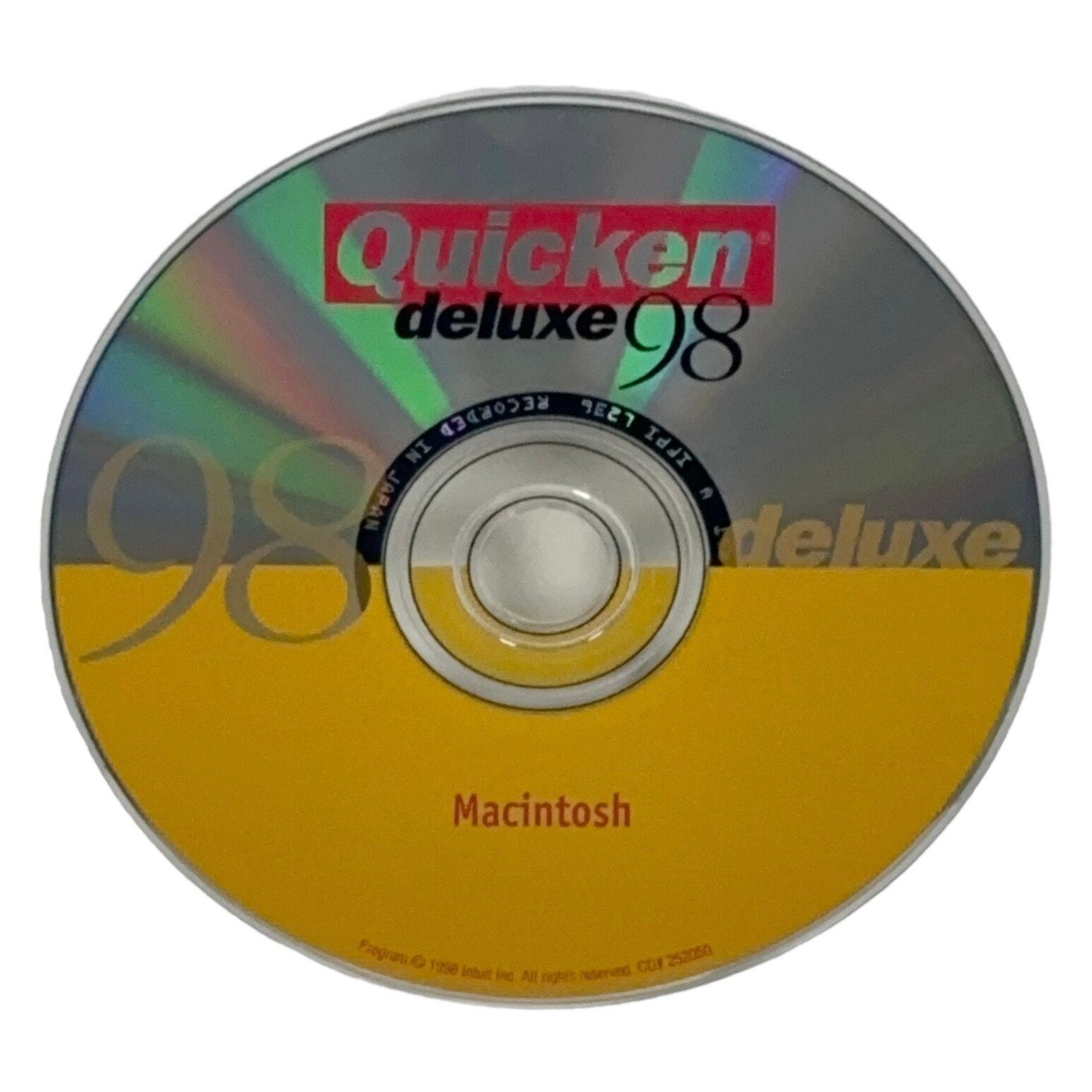 Quicken Deluxe 98 Intuit Macintosh Disk Only Business & Productivity Pre-owned