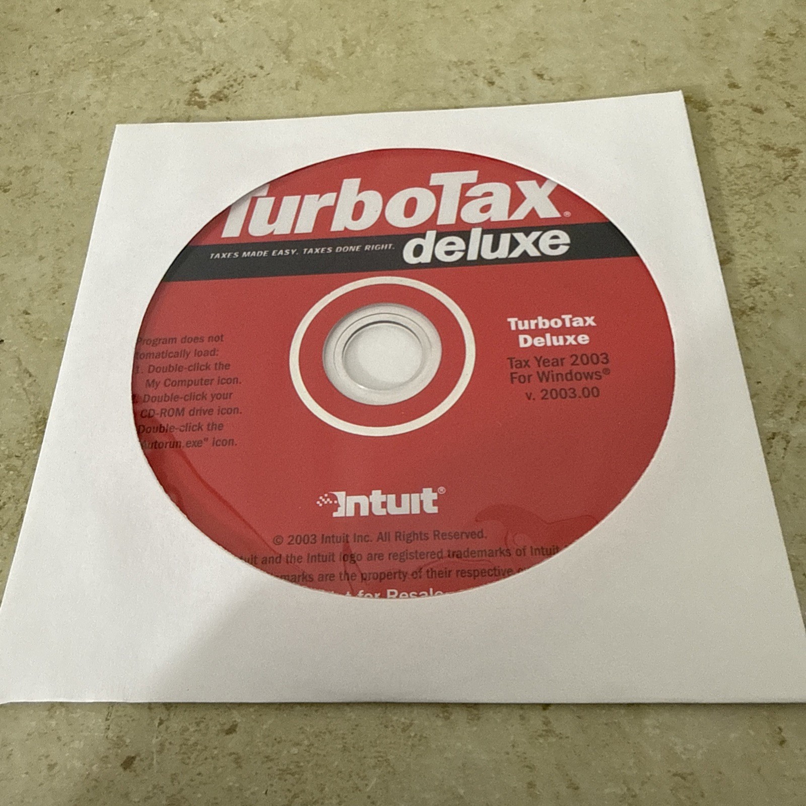 turbotax deluxe 2003 for Windows Federal Return