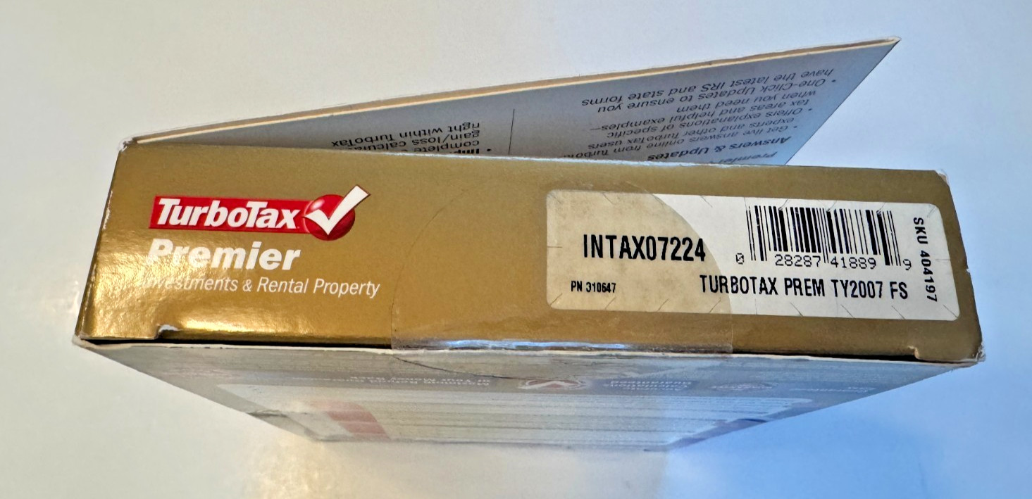 NEW 2007 TurboTax Premier Federal – Investment – Rental Owners Tax Software