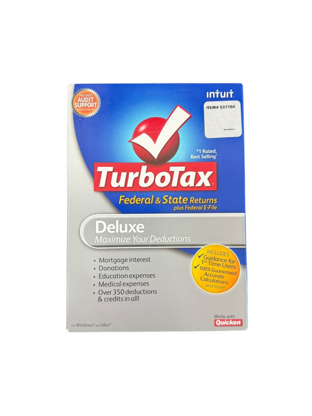 Intuit TurboTax Deluxe 2010 Federal + State + E-File for Windows & MAC