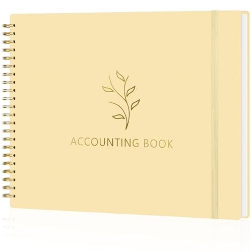 Accounting Ledger Book for Small Business & Personal Use, Light Yellow