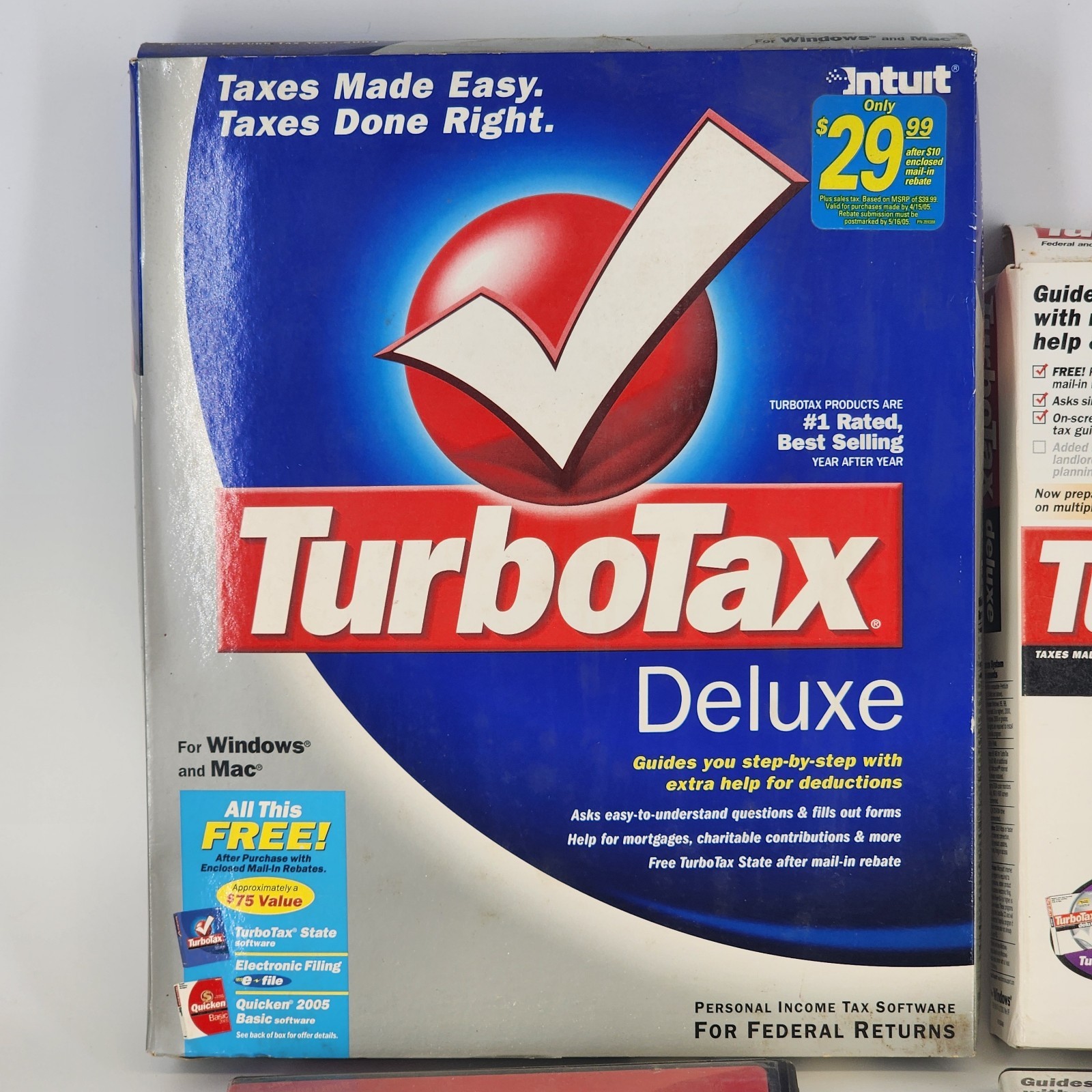 TurboTax Deluxe Software Collection 2000-2005 Intuit CD-ROM Vintage Computing