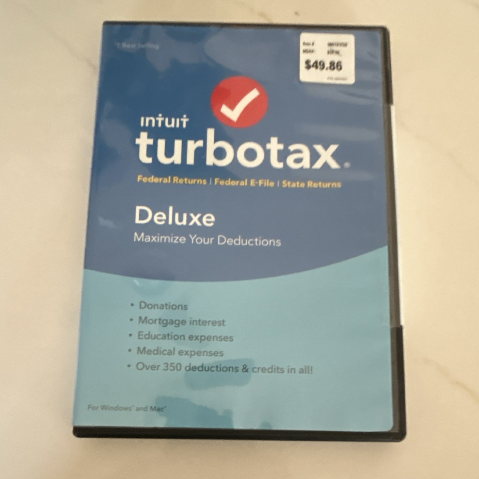 Intuit TurboTax Deluxe Tax Preparation CD Windows & Mac Federal & State 2018