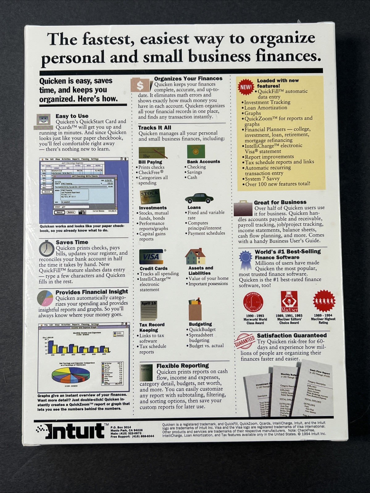 Intuit Quicken Version 4 For Macintosh – Brand New Sealed In Box – 3.5” Floppy
