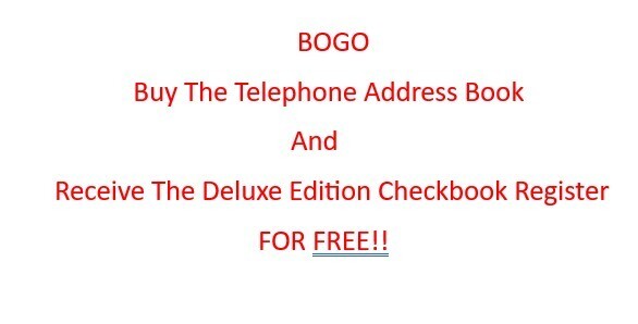 Telephone Address Book Excel Spreadsheet for PC or Android +FREE Checkbook Reg.