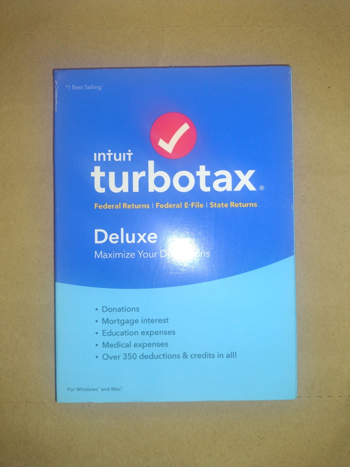 2016 Intuit Turbotax Deluxe Minimize Your Deductions Federal/State Returns