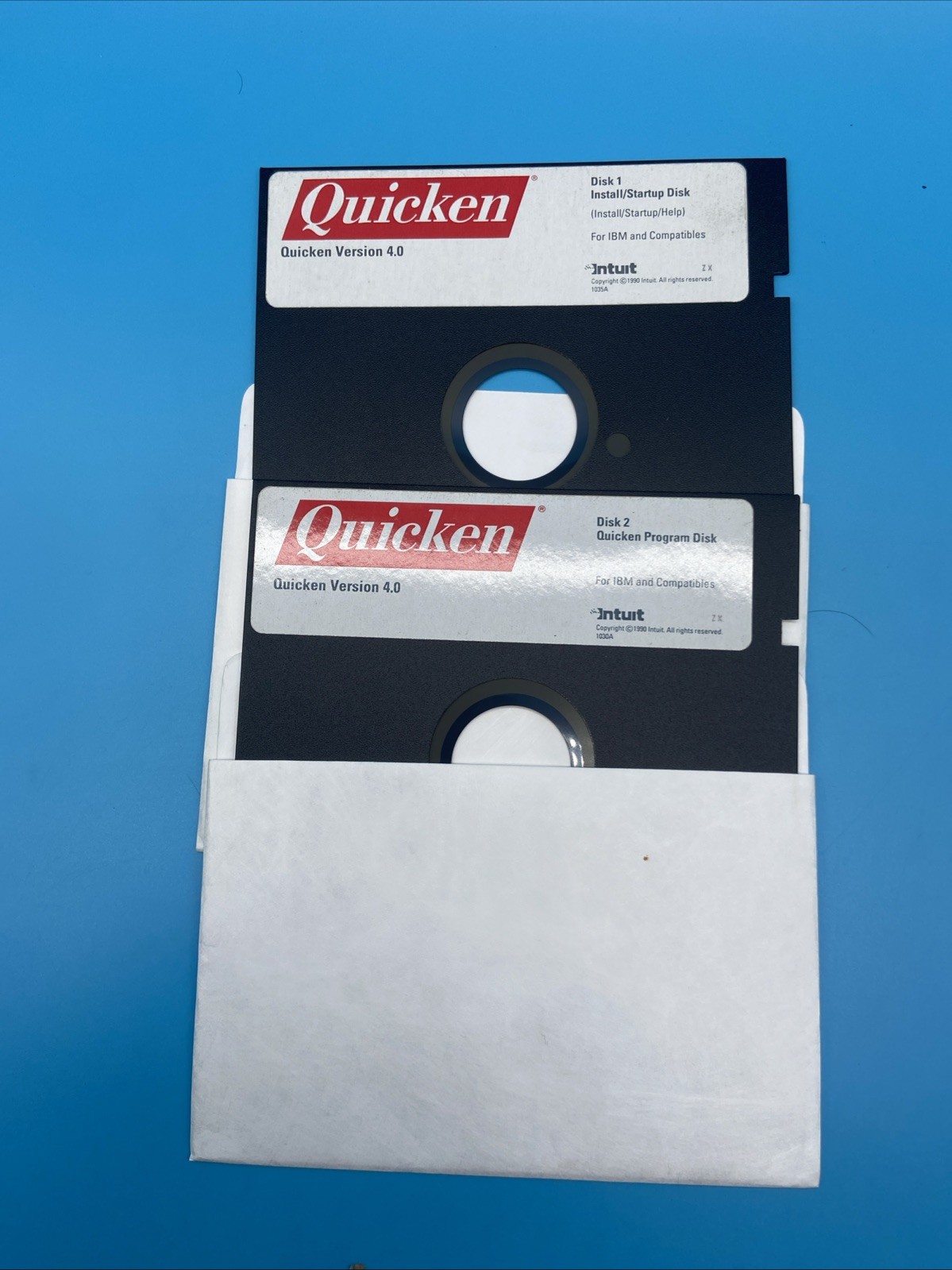 1990 Quicken Version 4.0 Personal Finance Software – 5.25″ Floppy Disk 1-2