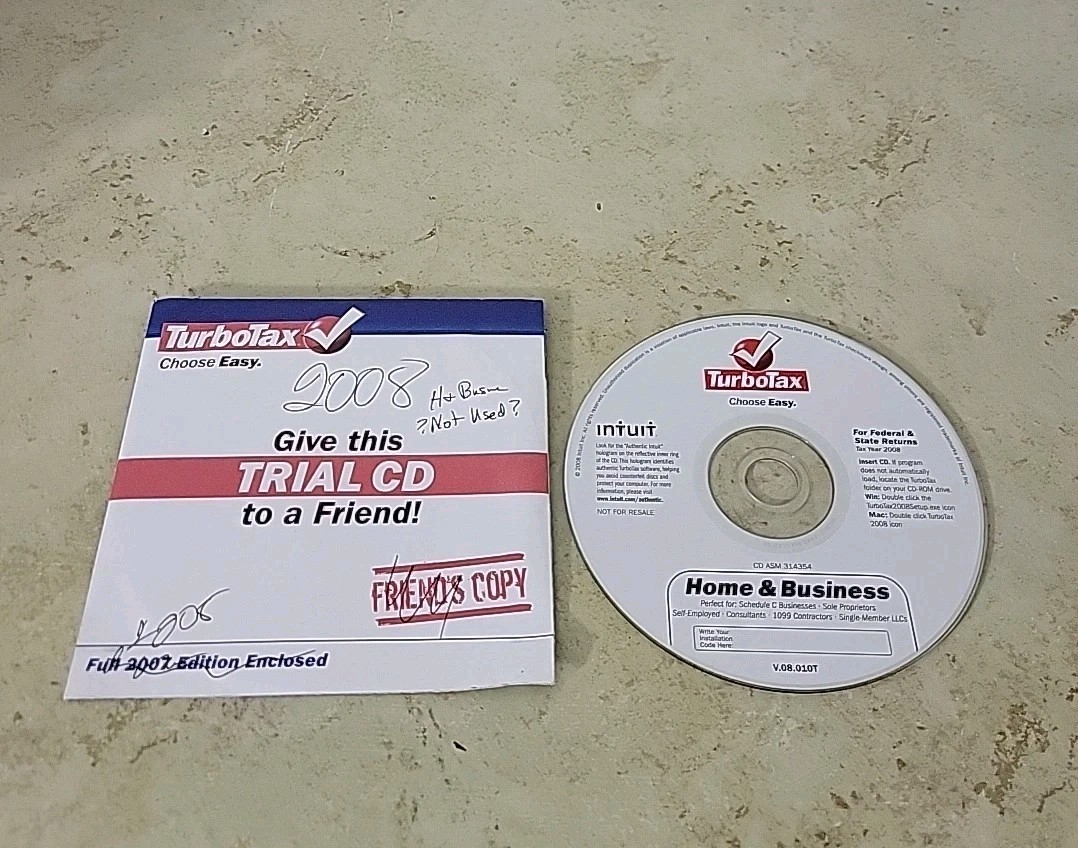 2008 TurboTax Home & Business Federal Turbo Tax CD