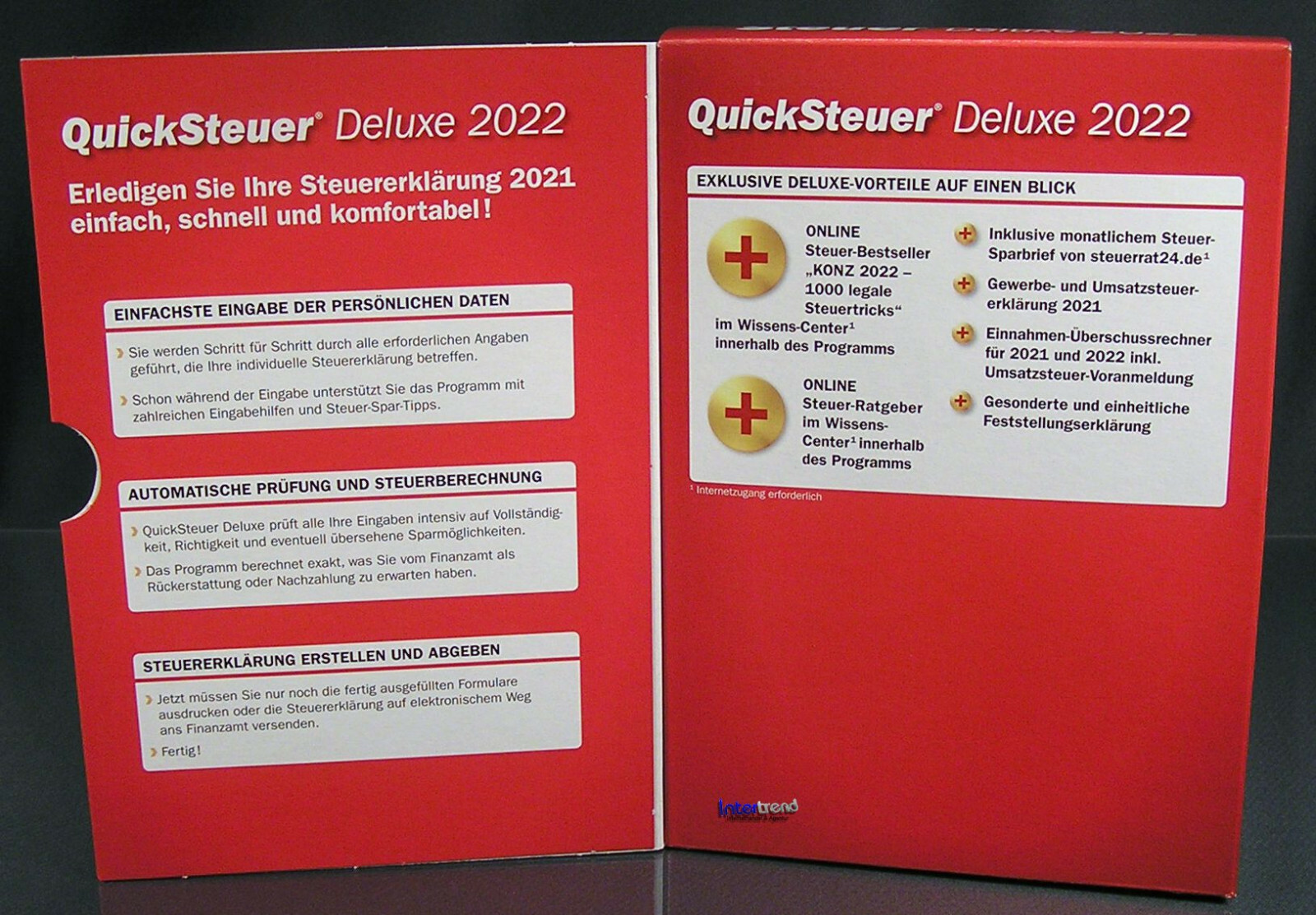 Lexware QuickTax Deluxe 2022 Full Version Box, CD Manual Tax Year 2021 NEW