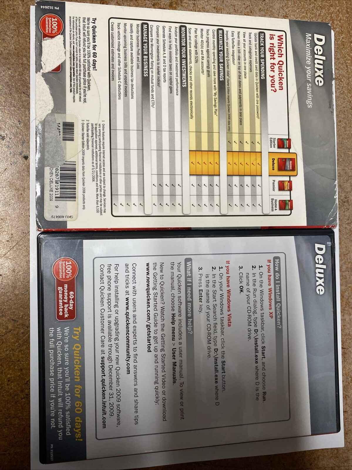 Intuit Quicken Deluxe 2009 For Windows XP/Vista NOT for Win 10/11