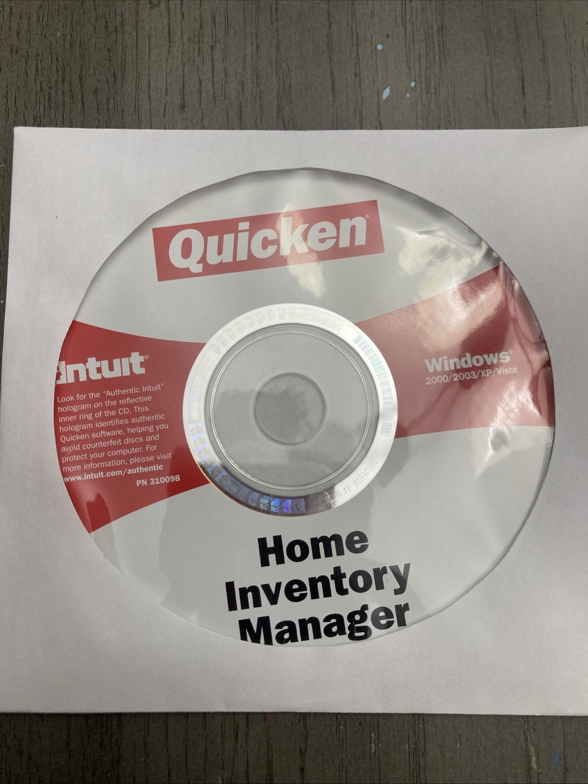 Intuit Quicken Home Inventory Manager for Windows ’00/’03/XP/Vista