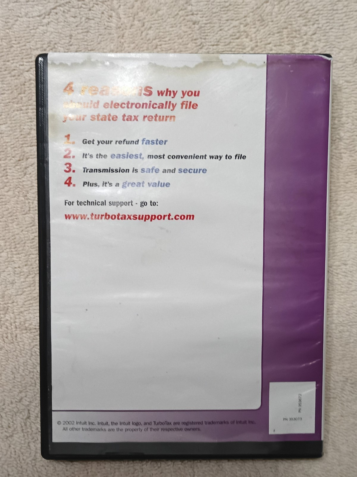 Intuit TurboTax California State Return – Tax Year 2002 – Fast Shipping