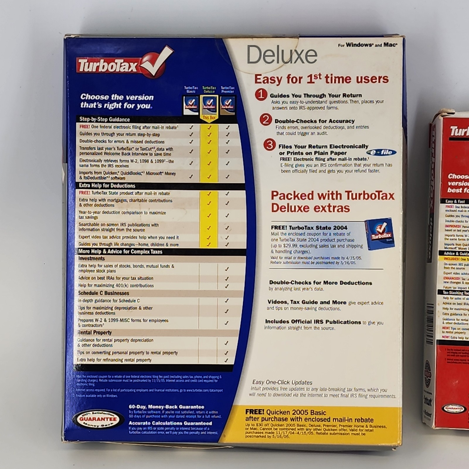 TurboTax Deluxe Software Collection 2000-2005 Intuit CD-ROM Vintage Computing