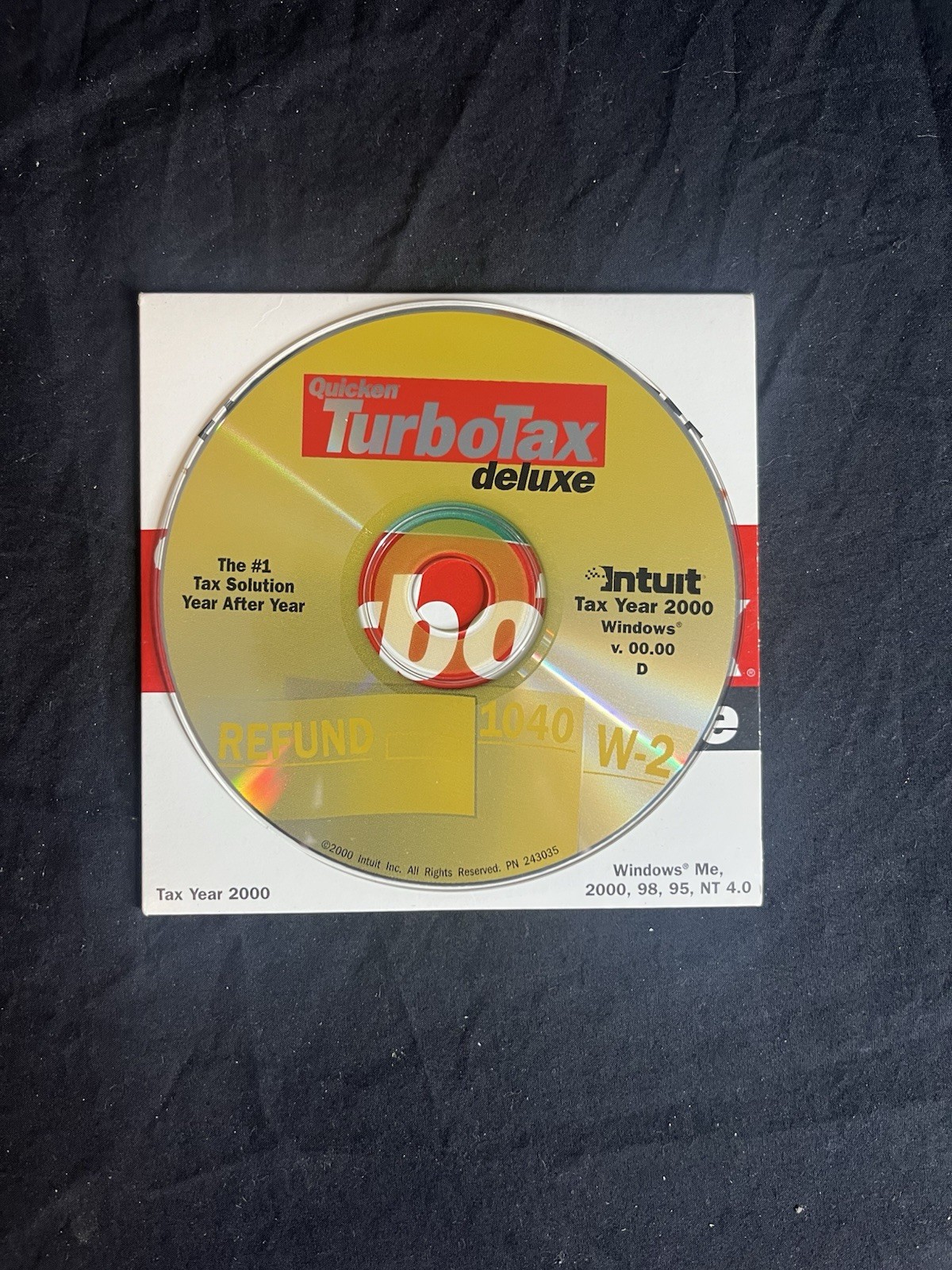 Quicken TurboTax Deluxe Tax Year 2000 for Windows Refund 1040 W-2