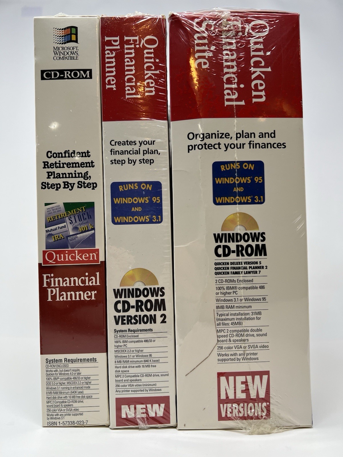 Lot of 3 Quicken Financial Suite Deluxe Planner CD-ROM for Windows New Sealed